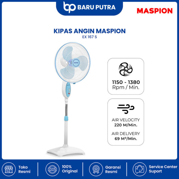 Maspion Stand Fan Kipas Angin Berdiri 16 Inch EX-167 S - Gambar 3