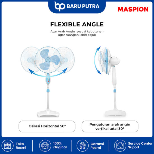 Maspion Stand Fan Kipas Angin Berdiri 16 Inch EX-167 S - Gambar 5