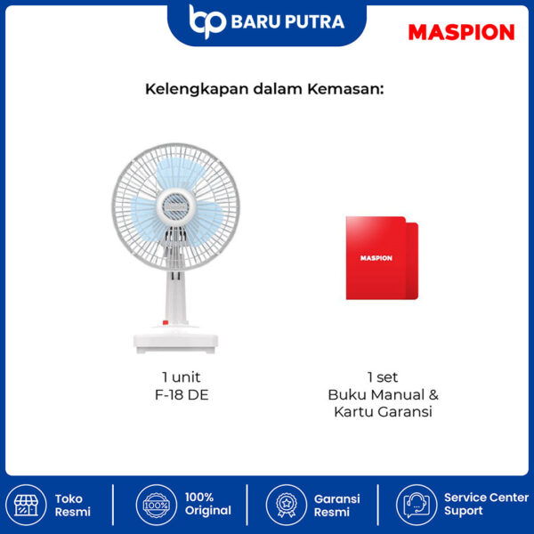 Maspion Kipas Angin Meja Desk Fan 7 Inch F-18 DE - Gambar 2