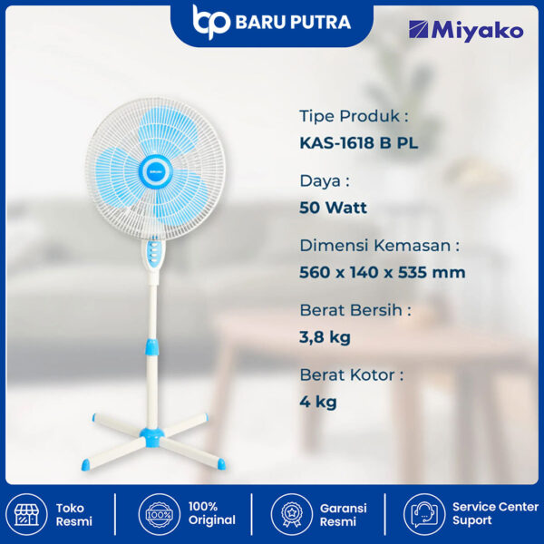 Kipas Angin Miyako KAS1618BPL Stand Fan - Kipas berdiri 16 Inc - Gambar 5