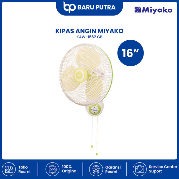 Kipas Angin Miyako KAW1662GB Kipas Dinding 16 inc - Wall Fan 3 Baling baling