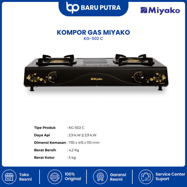 Kompor Gas Miyako KG502C - 2 Tungku - Gambar 3