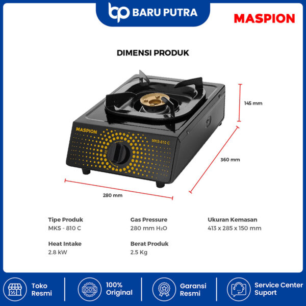 Maspion Kompor Gas 1 Tungku MKS 810 C - Gambar 7