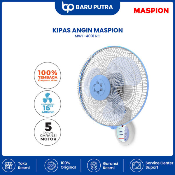 Maspion Wall Fan Kipas Angin Dinding 16 Inch MWF-4001 RC
