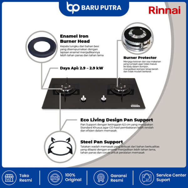 Rinnai Kompor Tanam RB-712N (GB) - Gambar 2