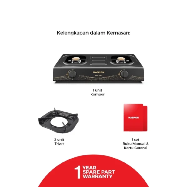 MASPION MKG-709 C KOMPOR GAS 2 TUNGKU (COATING) - Gambar 8