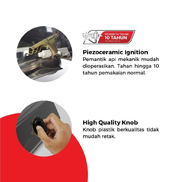 MASPION MKG-709 C KOMPOR GAS 2 TUNGKU (COATING) - Gambar 3