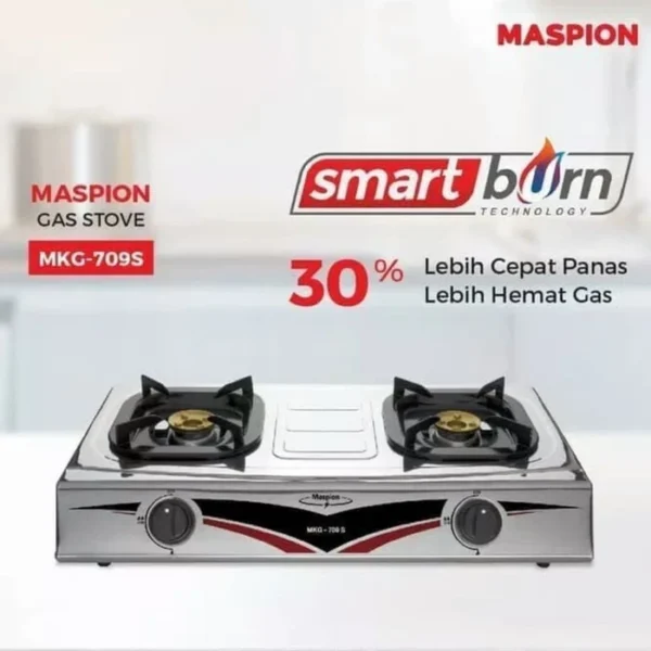MASPION MKG-709 S KOMPOR GAS 2 TUNGKU (STAINLESS STEEL) - Gambar 3
