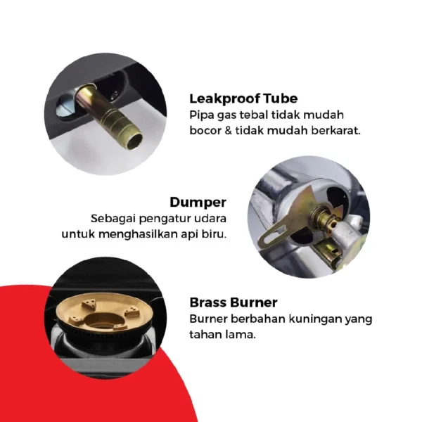 MASPION MKG-709 C KOMPOR GAS 2 TUNGKU (COATING) - Gambar 6