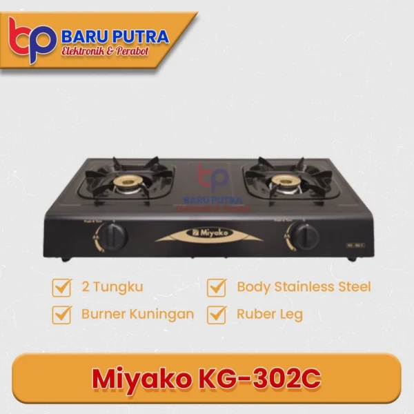 Kompor gas Miyako 2 tungku KG-302C - Gambar 2