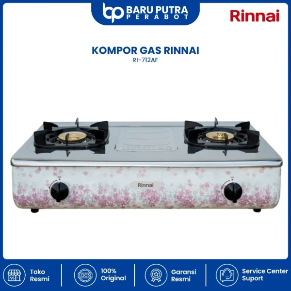 KOMPOR GAS RINNAI RI-712AF (2 TUNGKU) (GARAMSI RESMI)