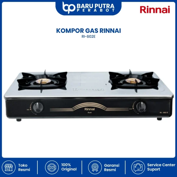 KOMPOR GAS RINNAI RI-602E (2 TUNGKU) (GARANSI RESMI)