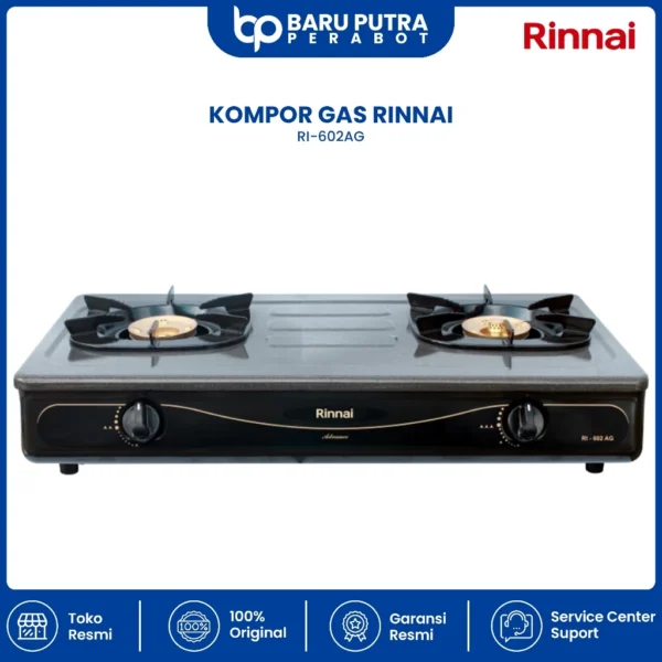 KOMPOR GAS RINNAI RI-602AG (2 TUNGKU) (GARANSI RESMI)